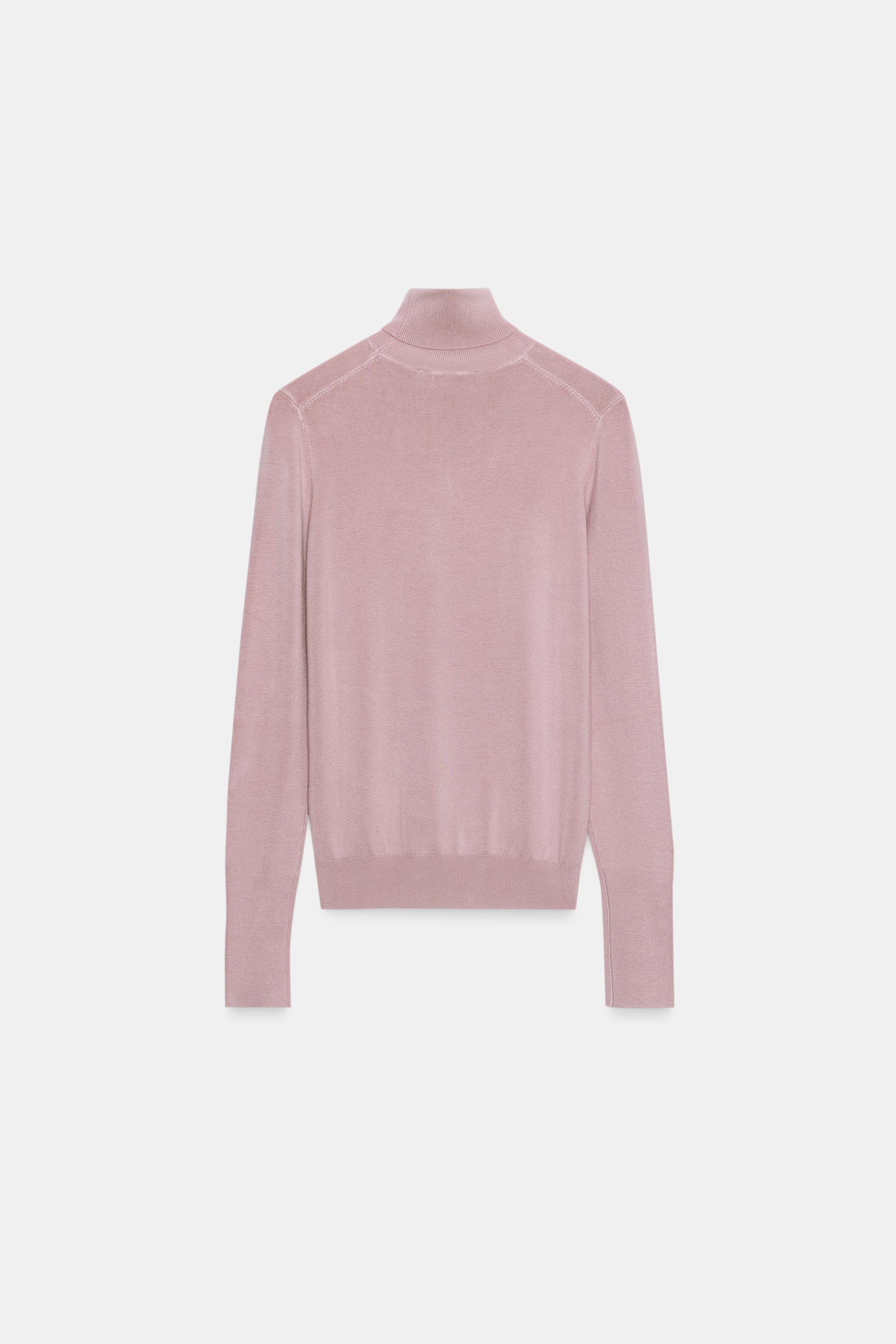 nao① BASIC HIGH NECK KNIT SWEATER - Mid-blue | ZARA Canada
