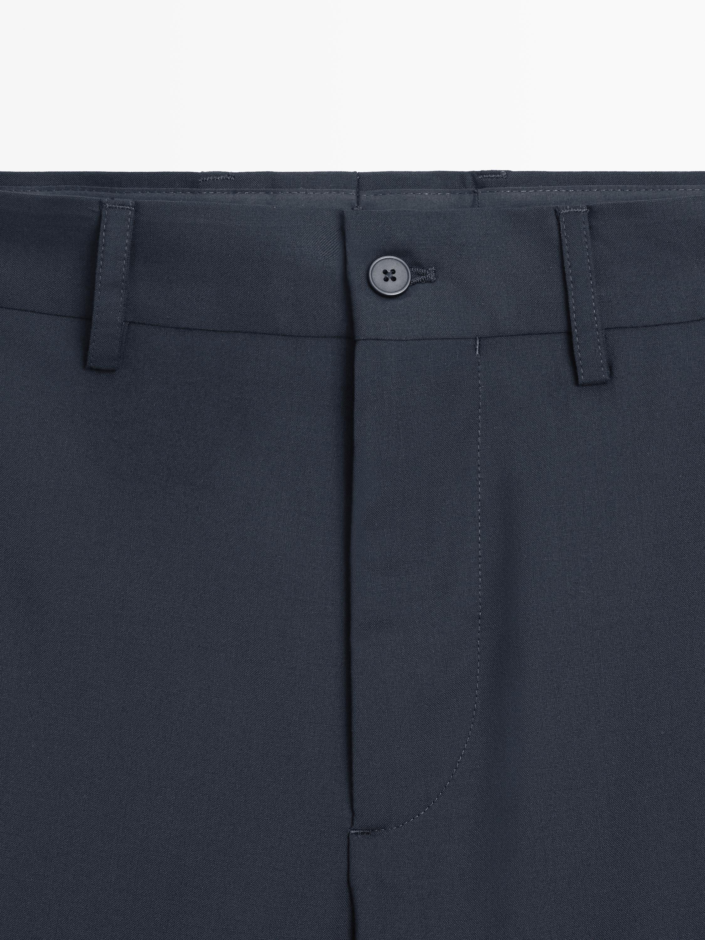 Pantalon de costume wide leg en laine froide