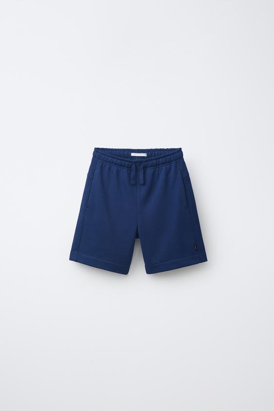 PLAIN PLUSH BERMUDA SHORTS - Blue by Zara - Image 0