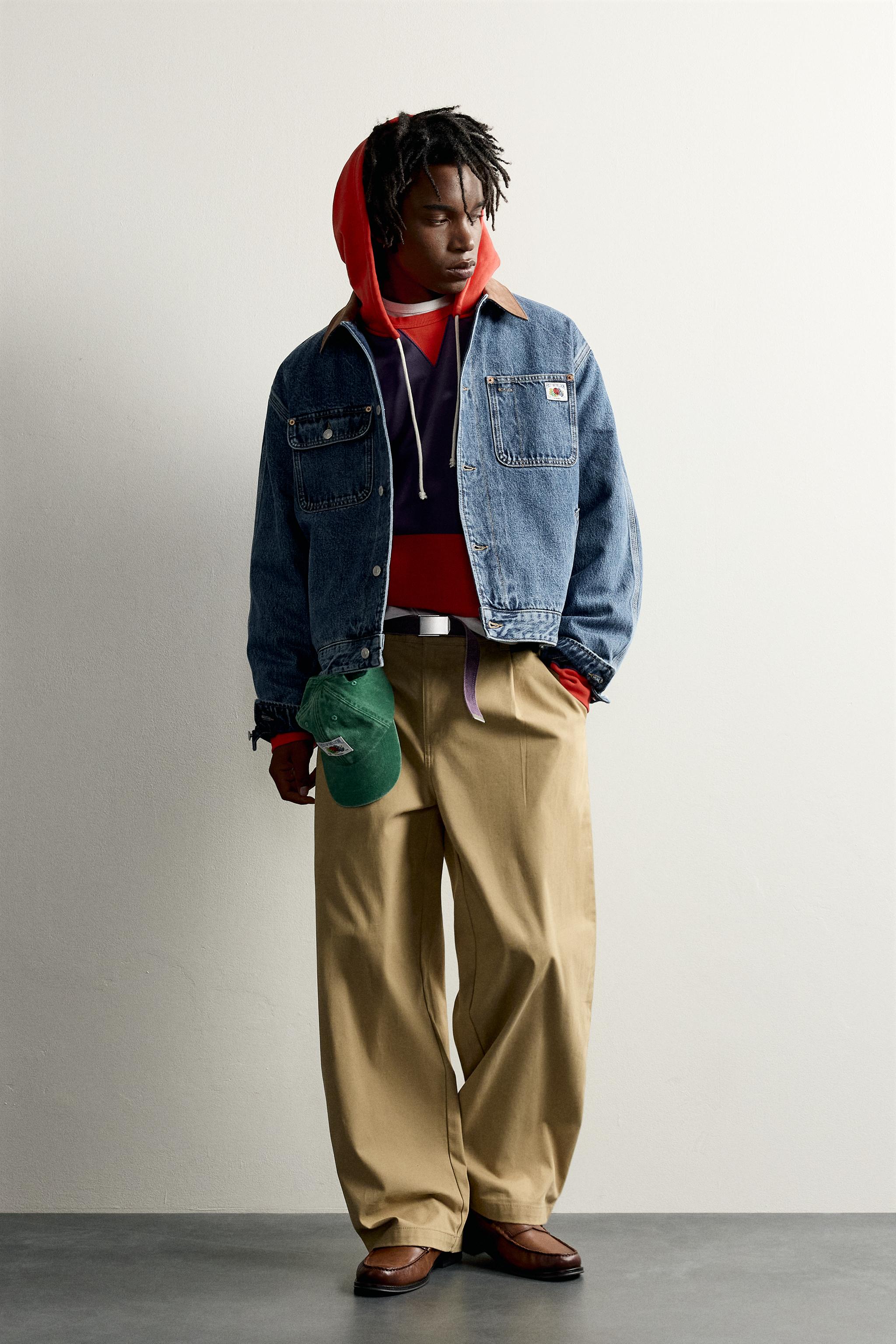 VESTE EN JEAN AVEC PIÈCE CONTRASTE FRUIT OF THE LOOM™