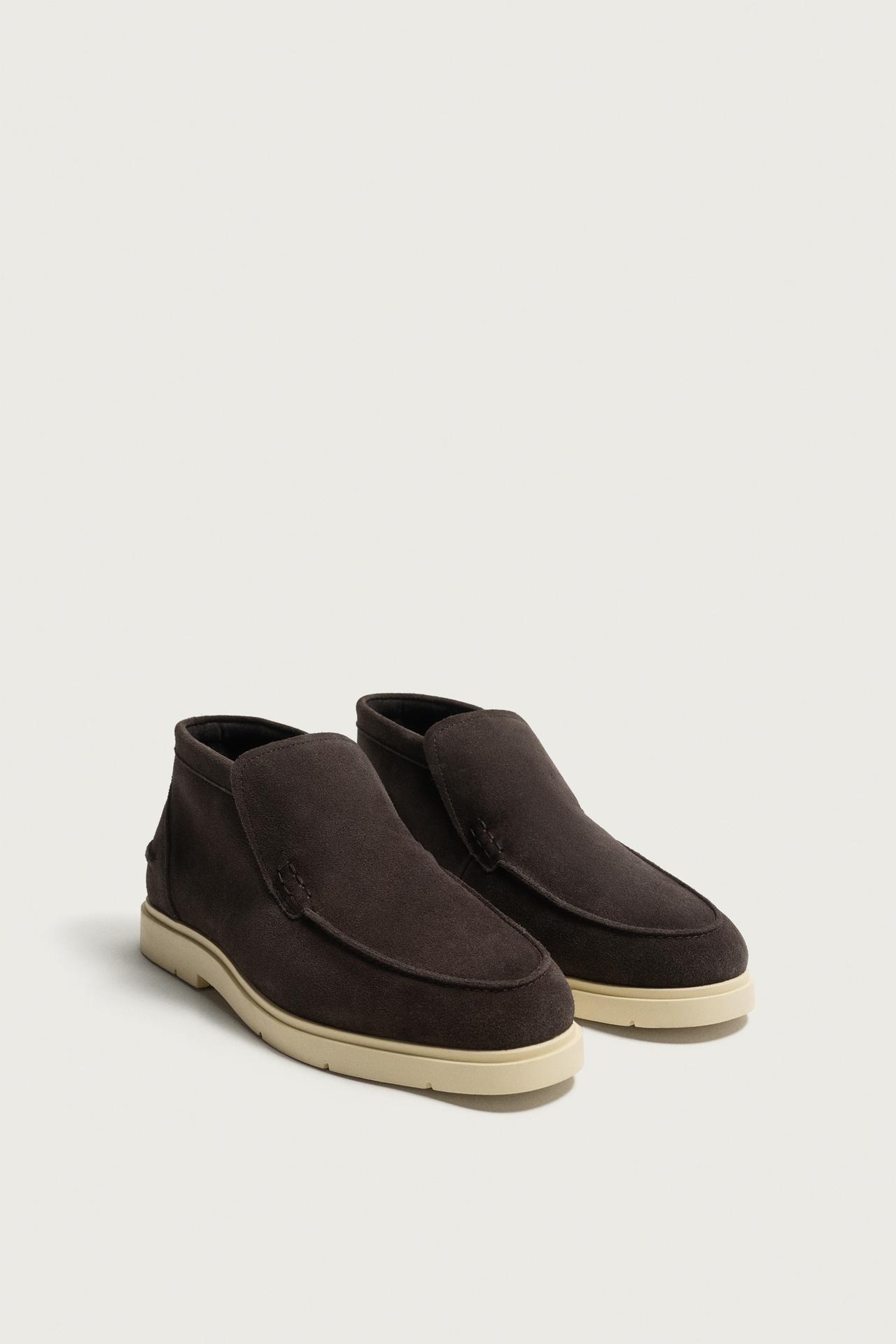 CASUAL LEATHER BOOTS — Brown