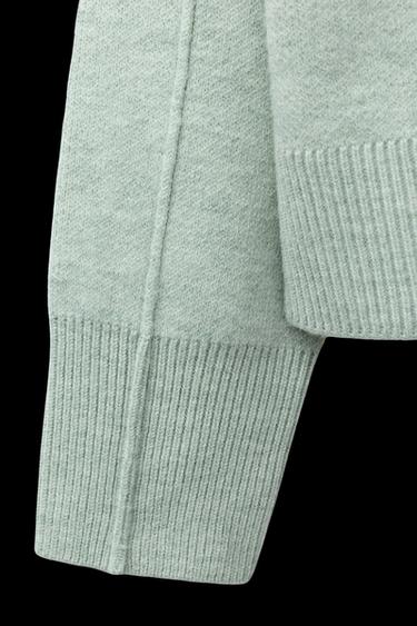 Zara BASIC KNIT SWEATER - Light green