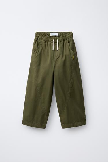 BALLOON TROUSERS WITH SEAMS - mid khaki by Zara - Image 0