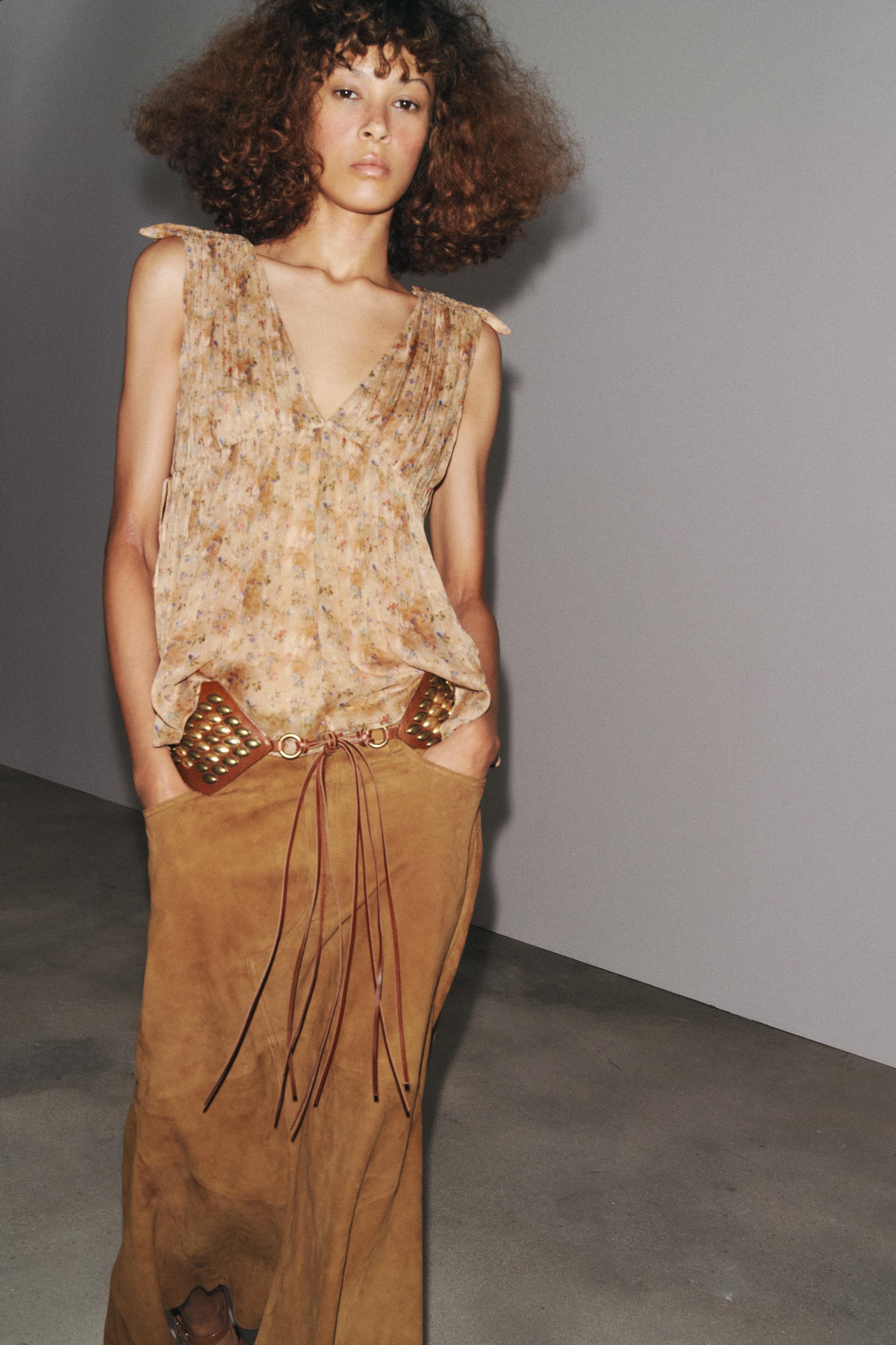 【ZARA】プリント柄トップス ZW COLLECTION 3774/856/093 ZW COLLECTION プリント柄トップス - グリーン | ZARA Japan / 日本