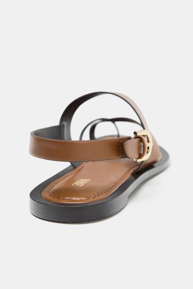 SANDALES BRIDES DOIGT - Marron de Zara - Image 8