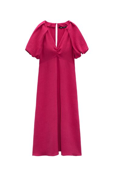 VESTIDO MANGA ABULLONADA
