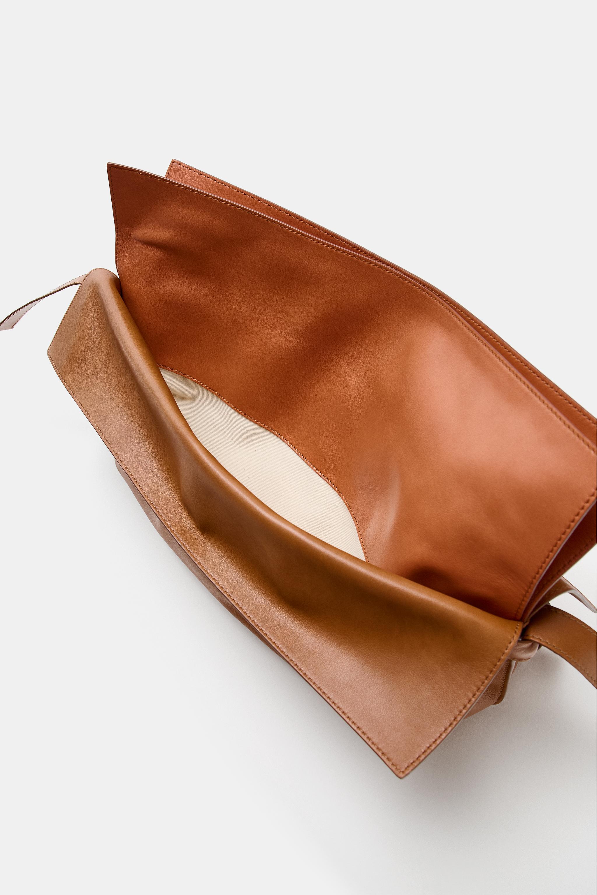 KAPAKLI DERİ CLUTCH - Görsel 7