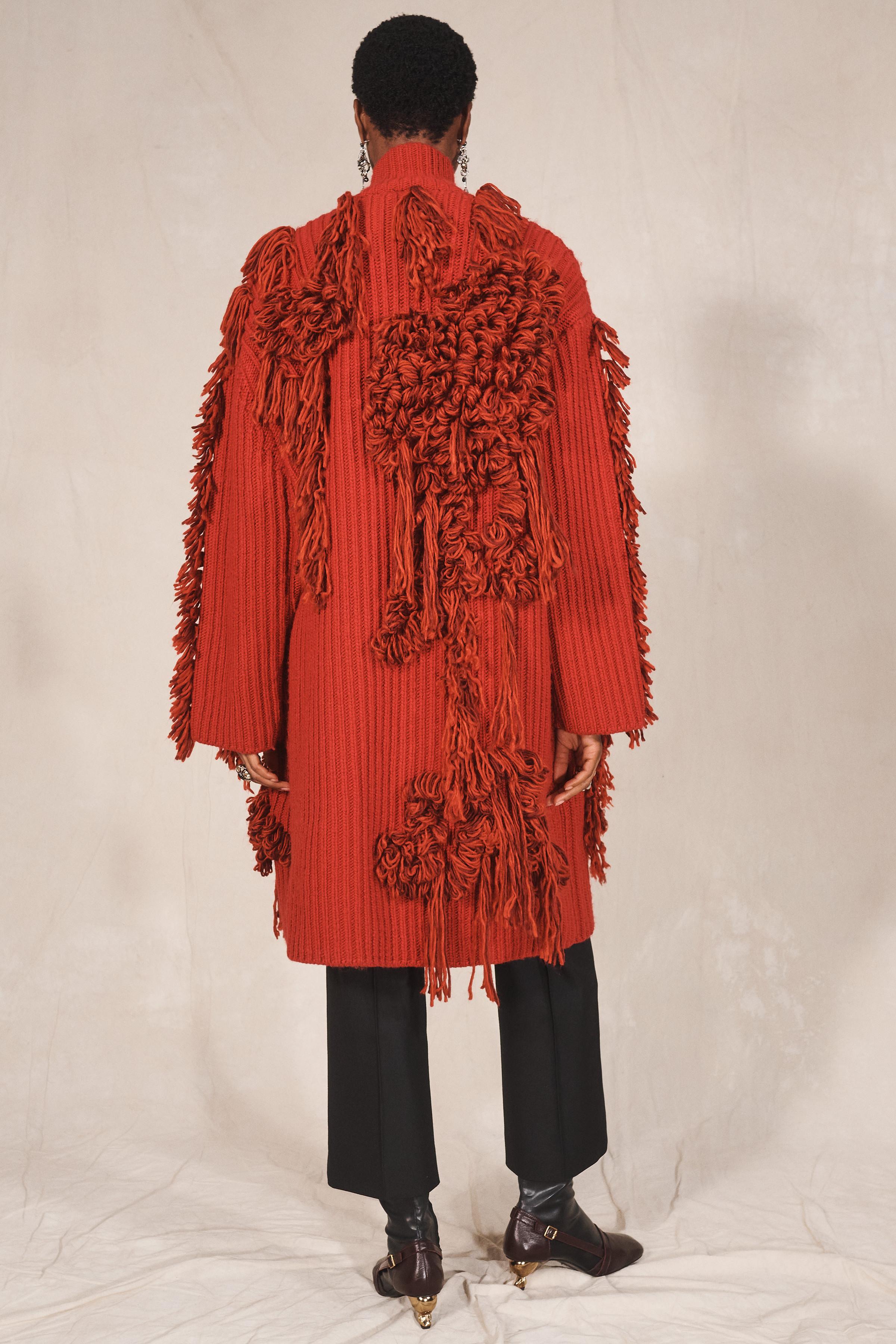 LIMITED EDITION FRINGED KNIT COAT