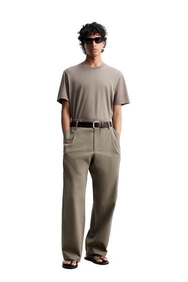 PANTALÓN WIDE FIT ALGODÓN - VISCOSA - Tierra de Zara - Imagen 0