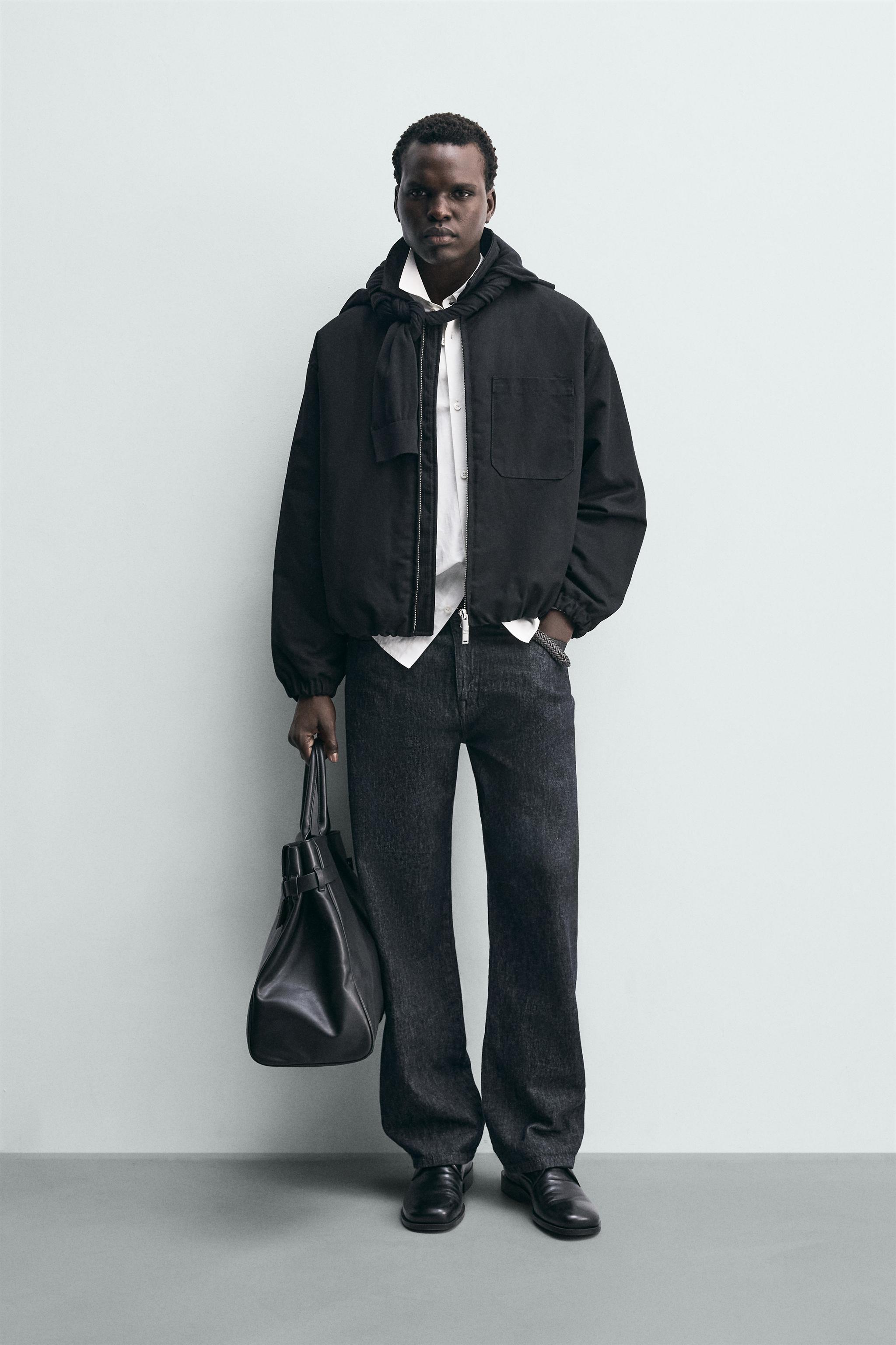 WAXED FINISH DENIM JACKET - Black | ZARA Canada