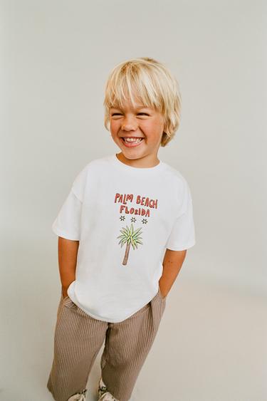 PALM TREE PRINT T-SHIRT - White by Zara - Image 4