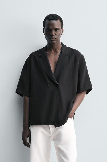 FLOWING KIMONO SHIRT - Black by Zara
