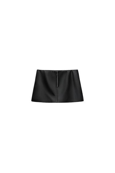 FAUX LEATHER SKORT