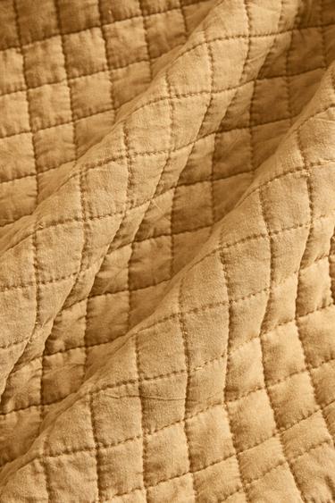 CHILDREN'S CHECK QUILT - Mustard by Zara - Image 4
