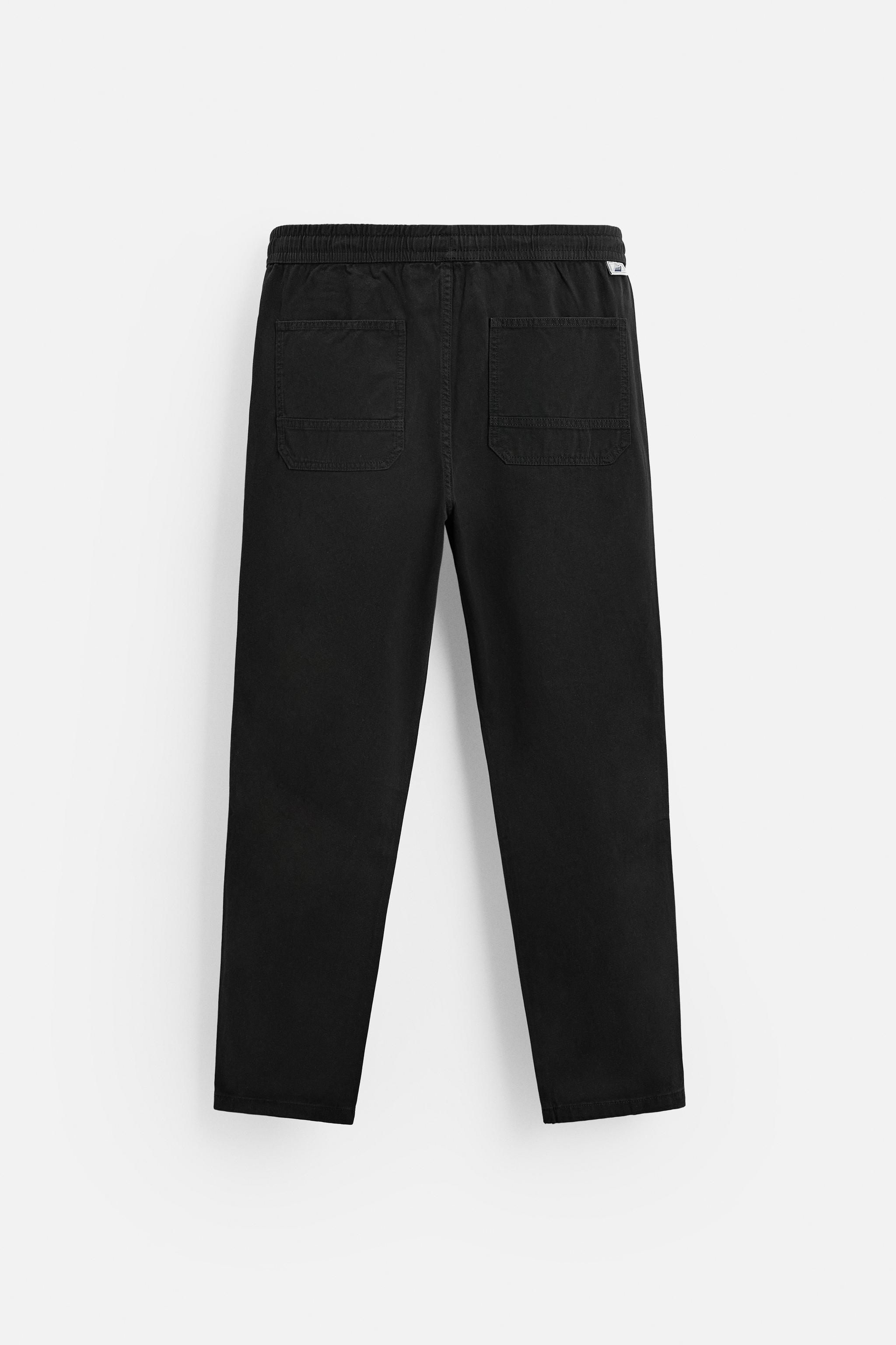 Joggers Men Pantalones Jogger ZARA Washed Waist Para Hombre Gris