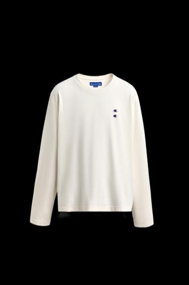 LANGARM-T-SHIRT MIT CHAMPION®-AUFNÄHERN X ZARA - Cremefarben von Zara