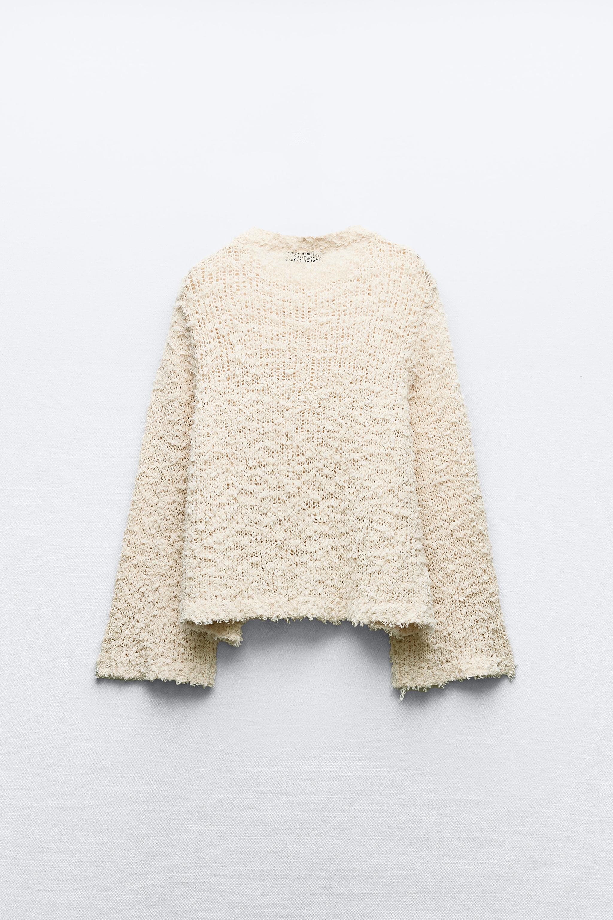 TEXTURED KNIT SWEATER - Ecru | ZARA Canada