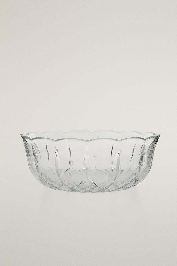 CARVED GLASS BOWL - Transparent by Zara - Image 0