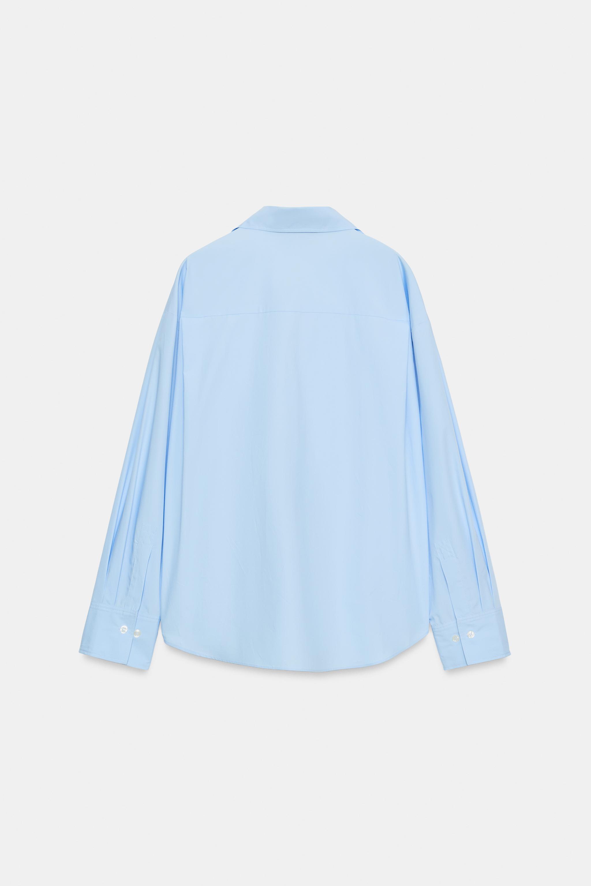 BASIC POPLIN SHIRT — Light blue