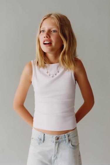 Zara BASIC MODAL TOP - White