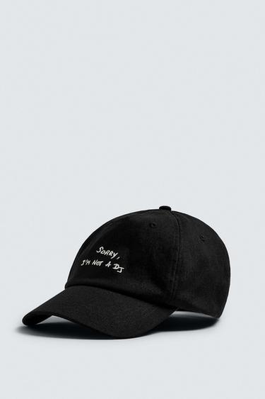 GORRA TEXTO BORDADO - Negro de Zara
