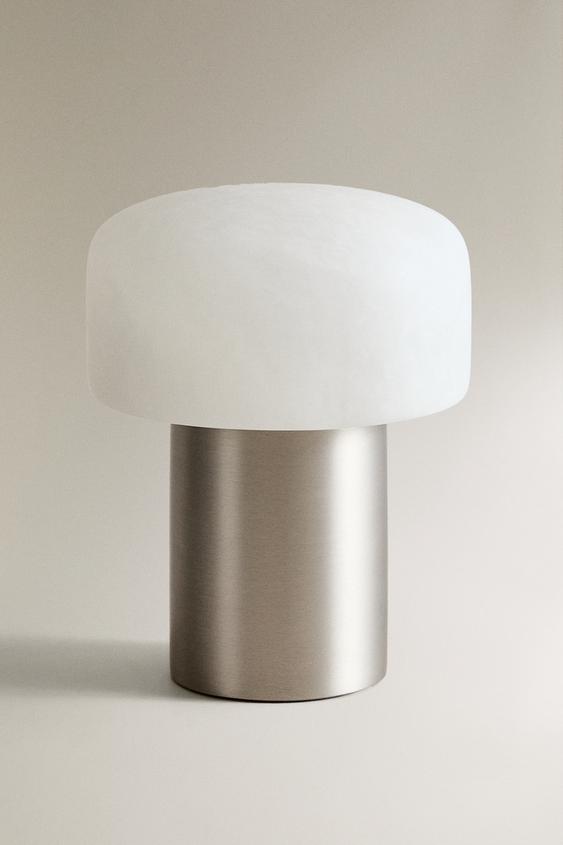 LAMPE TABLE SANS FIL ALBATRE ET MÉTAL - Argent de Zara - Image 0