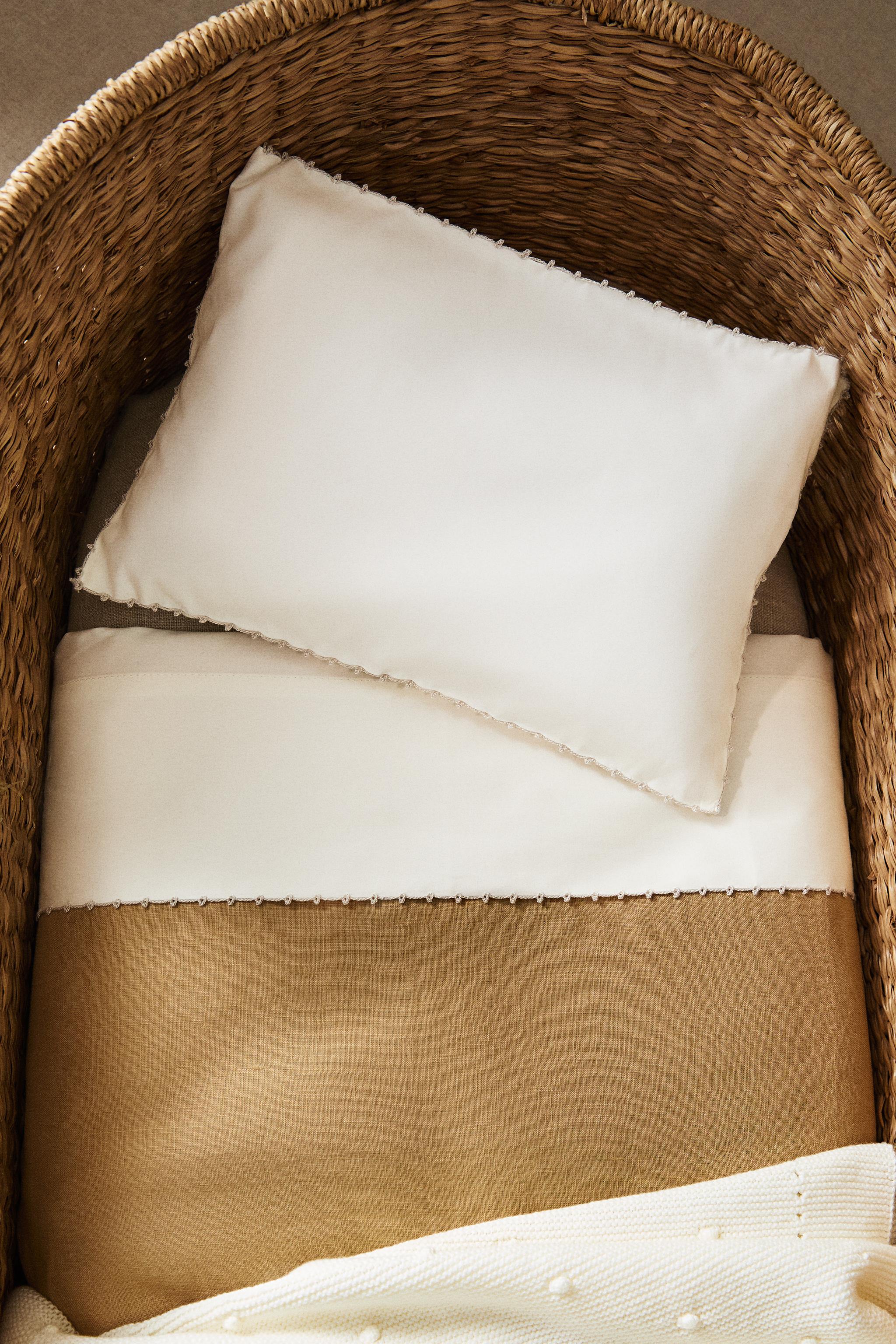 Zara MINI CRIB SHEET SET WITH TRIM DETAIL — фото 7