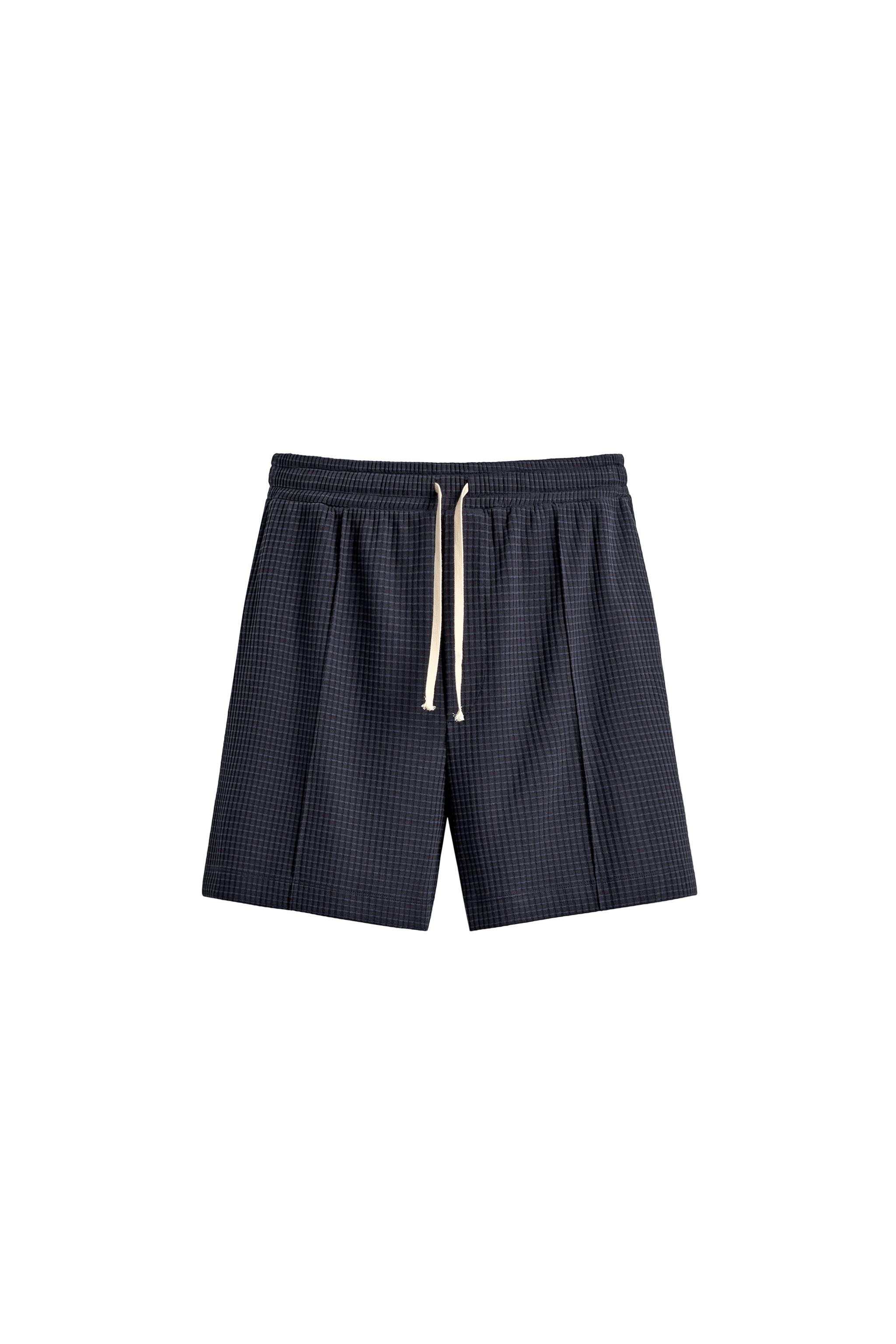 TEXTURED JOGGER SHORTS - Blue | ZARA United States