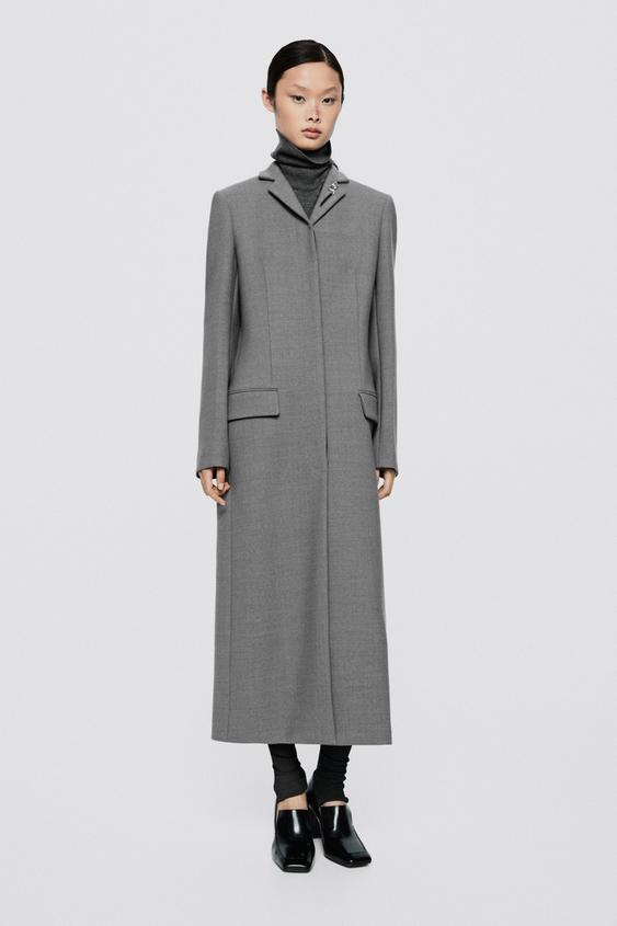 Abrigo largo mezcla lana - LIMITED EDITION - Gris de Zara - Imagen 0