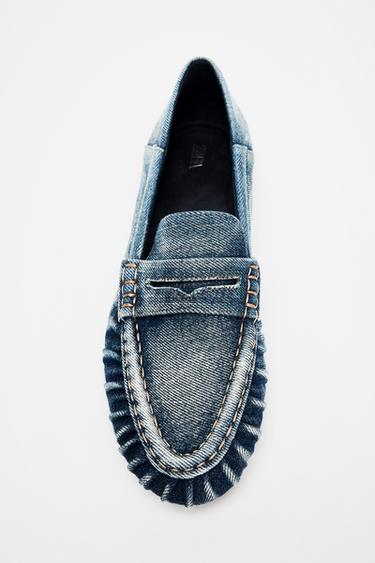 MOCASÍN EFECTO DENIM - Azul de Zara