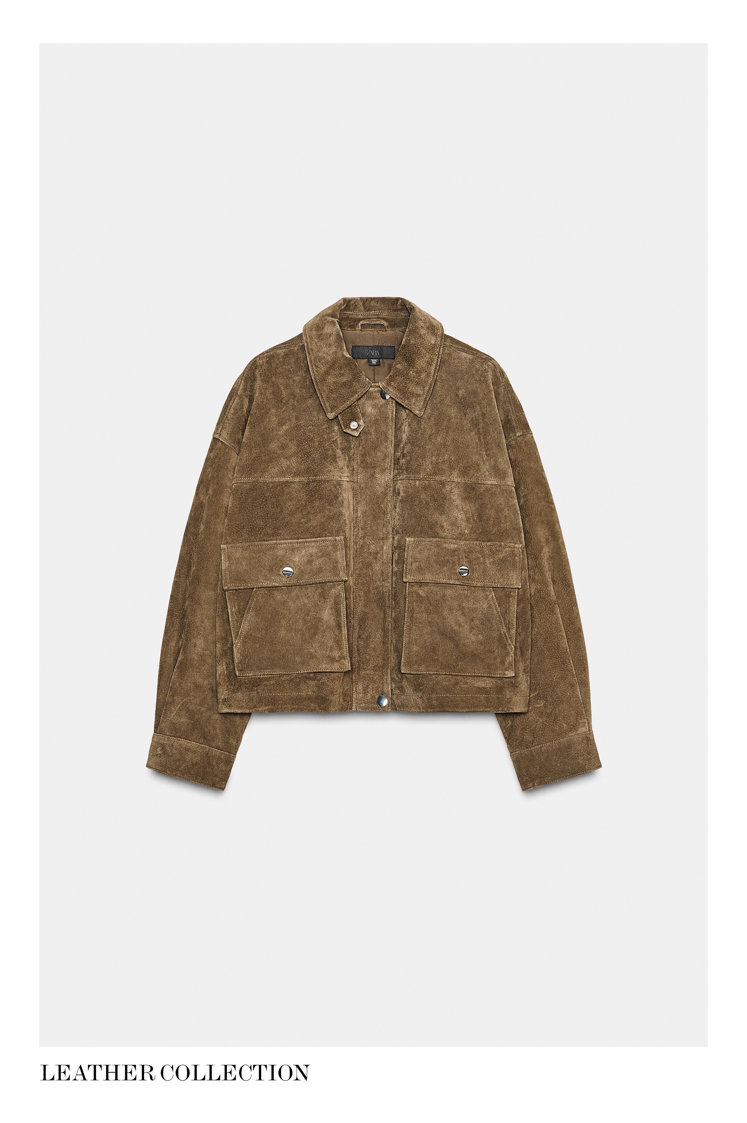 【人気】 ザラ ZARA レザー スエード ジャケット S ブラウン ♪ ZARA】スエードレザージャケット ブラウン/モール4341/770/737