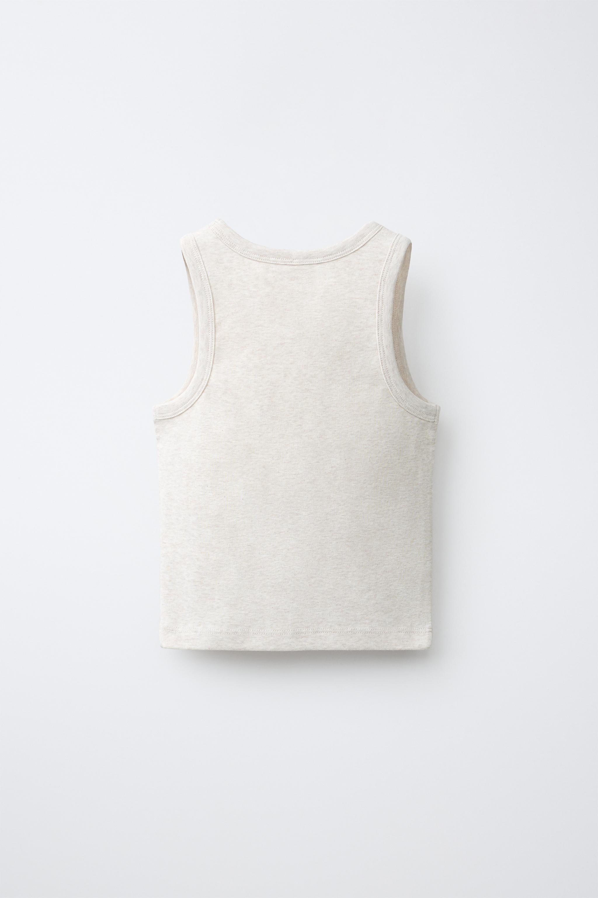 Детские топы Zara HEATHERED RIBBED TANK TOP — фото 3