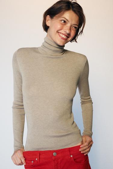 JERSEY CUELLO SUBIDO CON LANA - Visón de Zara