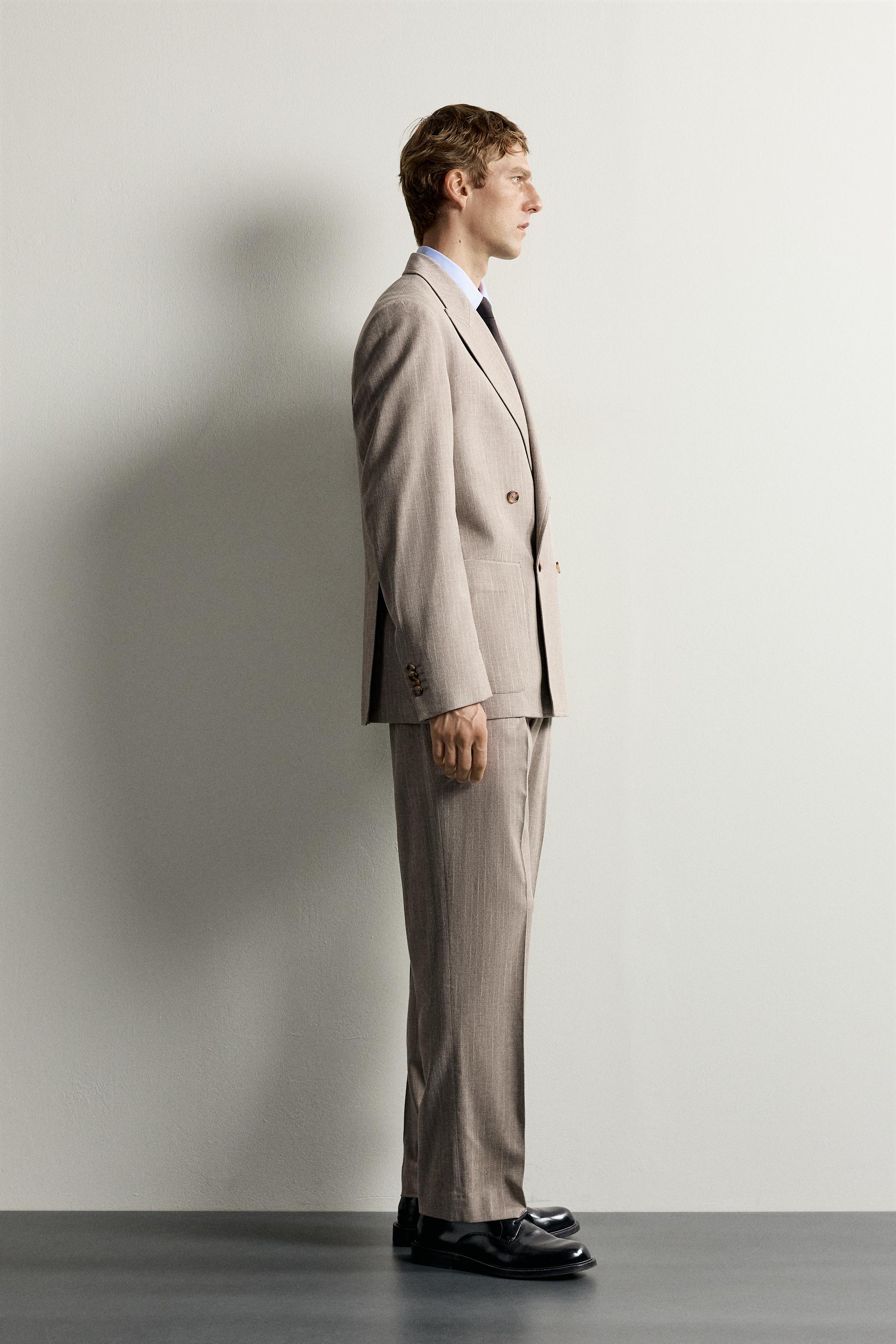 Мужские брюки Zara REGULAR FIT PINSTRIPE SUIT TROUSERS — фото 4
