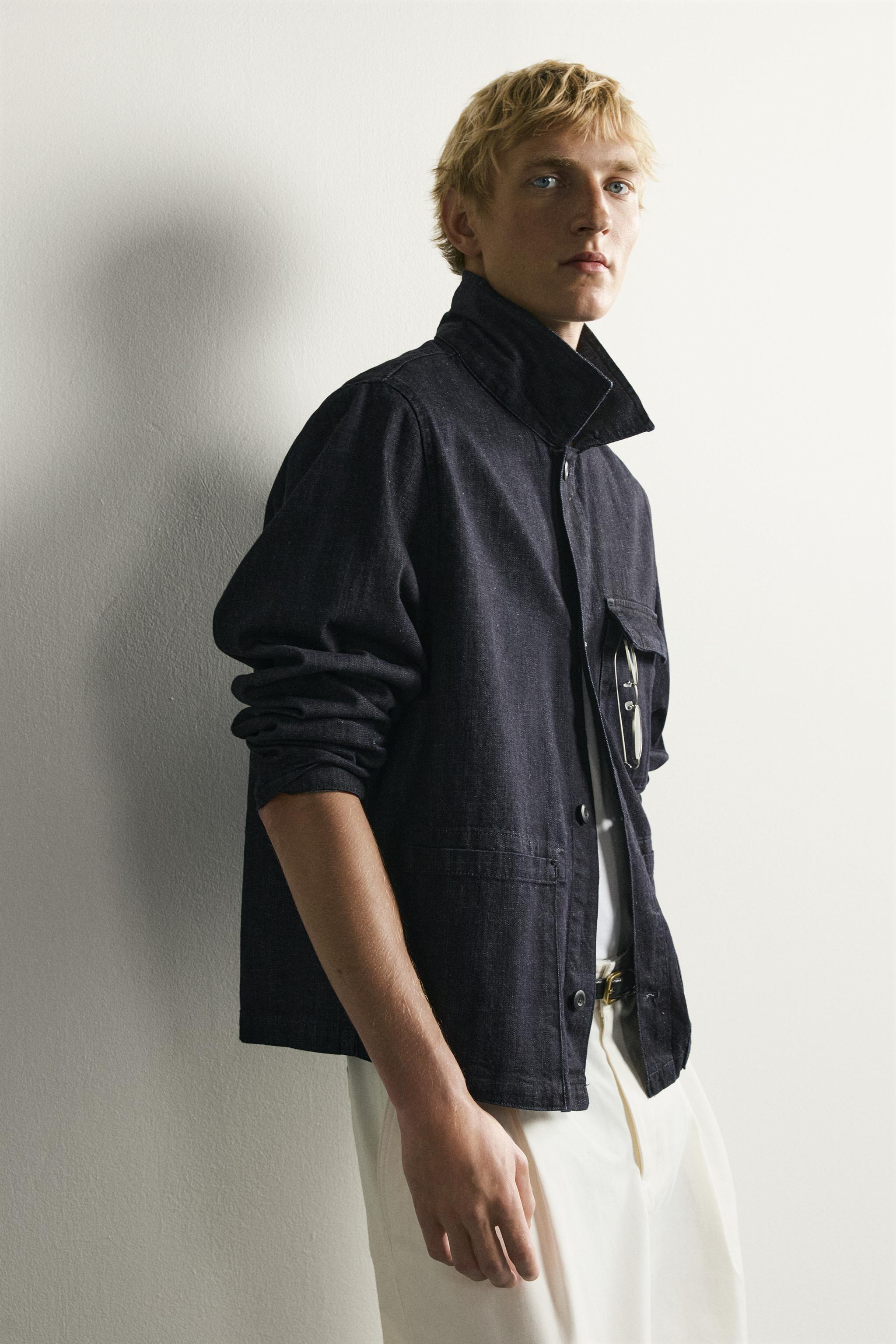 Мужские куртки Zara RELAXED FIT DENIM OVERSHIRT — фото 7
