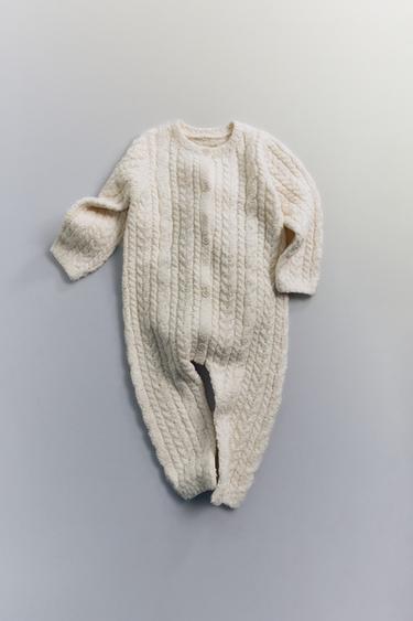 CABLE KNIT JUMPSUIT - Ecru by Zara