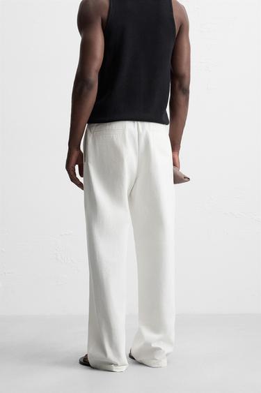 PANTALON COUPE DÉCONTRACTÉE CEINTURE - Écru de Zara - Image 2