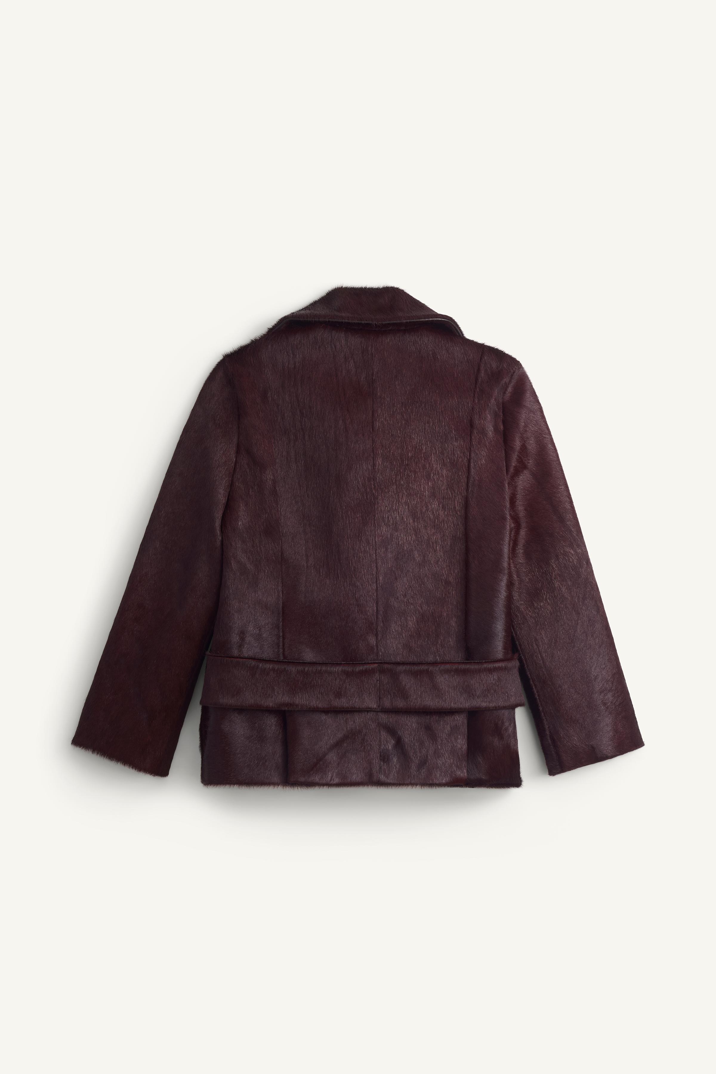 100% LEATHER JACKET X KATE MOSS - Burgundy | ZARA United States