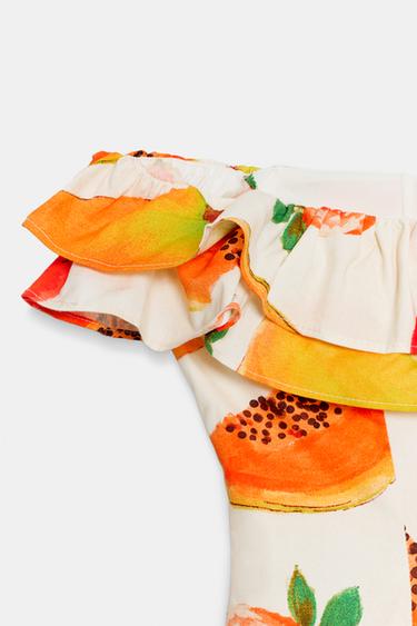 ROBE COURTE À VOLANTS IMPRIMÉ FRUITS - Oranges de Zara - Image 7