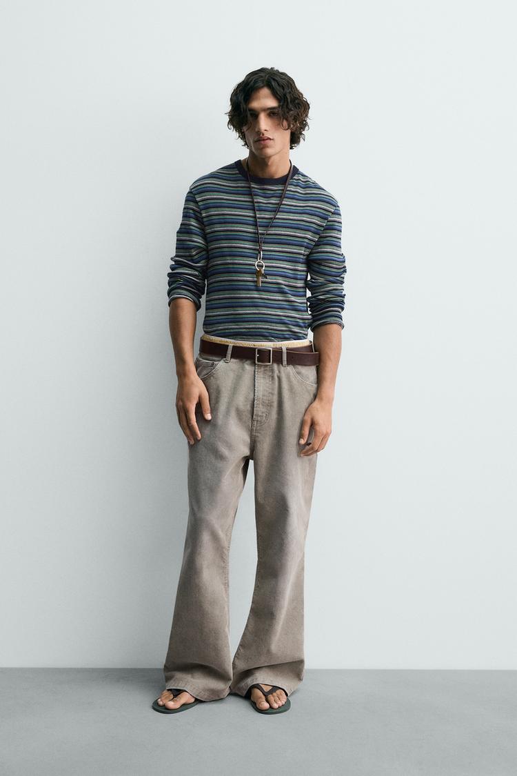ZARA FLARE FIT CORDUROY TROUSERS