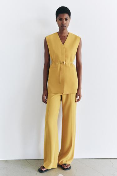 БРЮКИ FLARED С КАРМАНАМИ — ZW COLLECTION — ГОРЧИЧНЫЙ от Zara — изображение 0