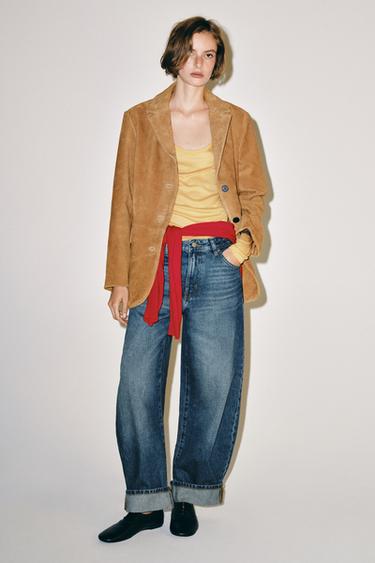 JEANS ZW COLLECTION CUFFED BALLOON TIRO MEDIO - Azul de Zara