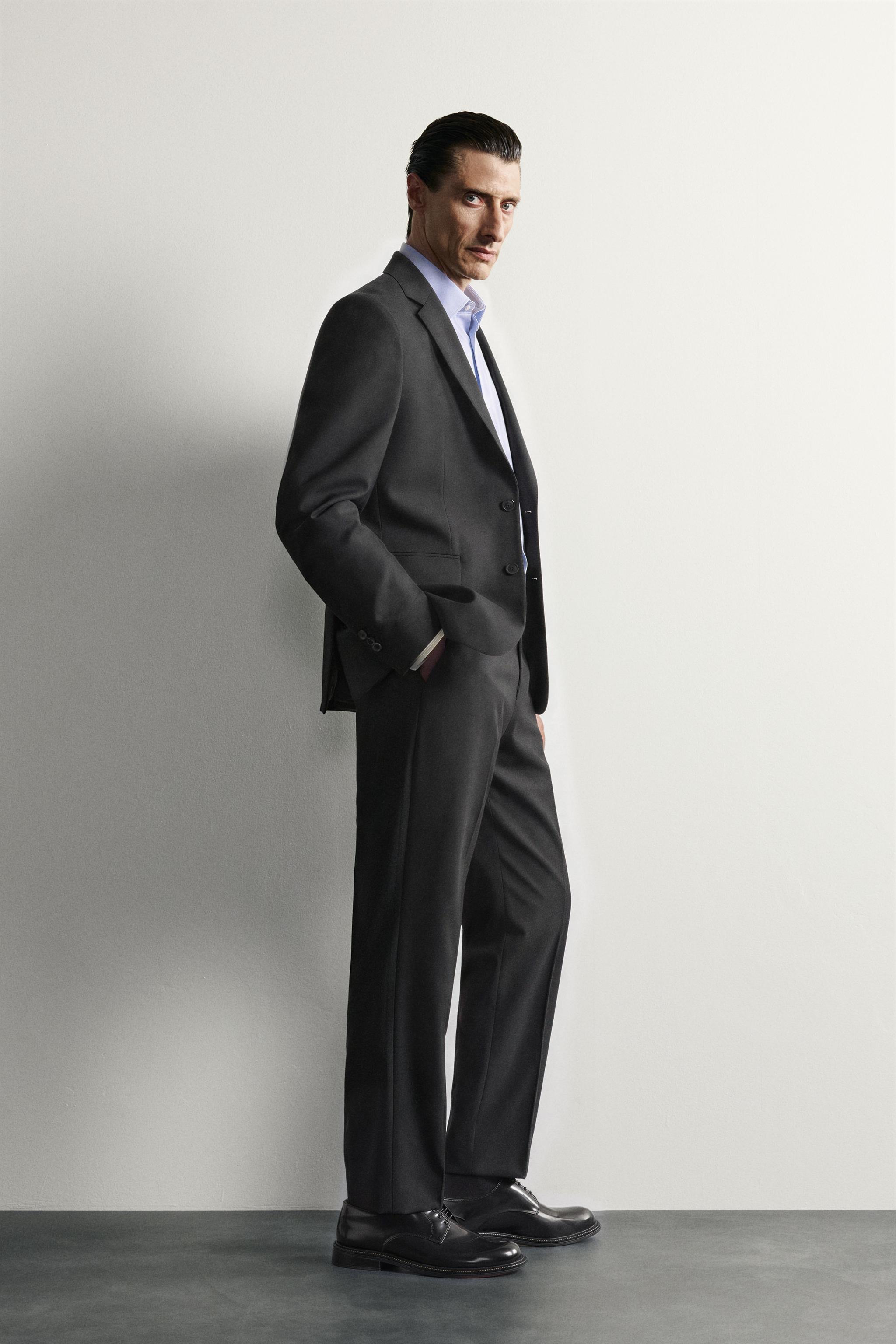 Мужские брюки Zara 100% WOOL SUIT PANTS — фото 4