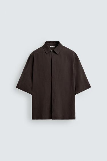 RELAXED FIT FLOWING SHIRT - Chocolate by Zara