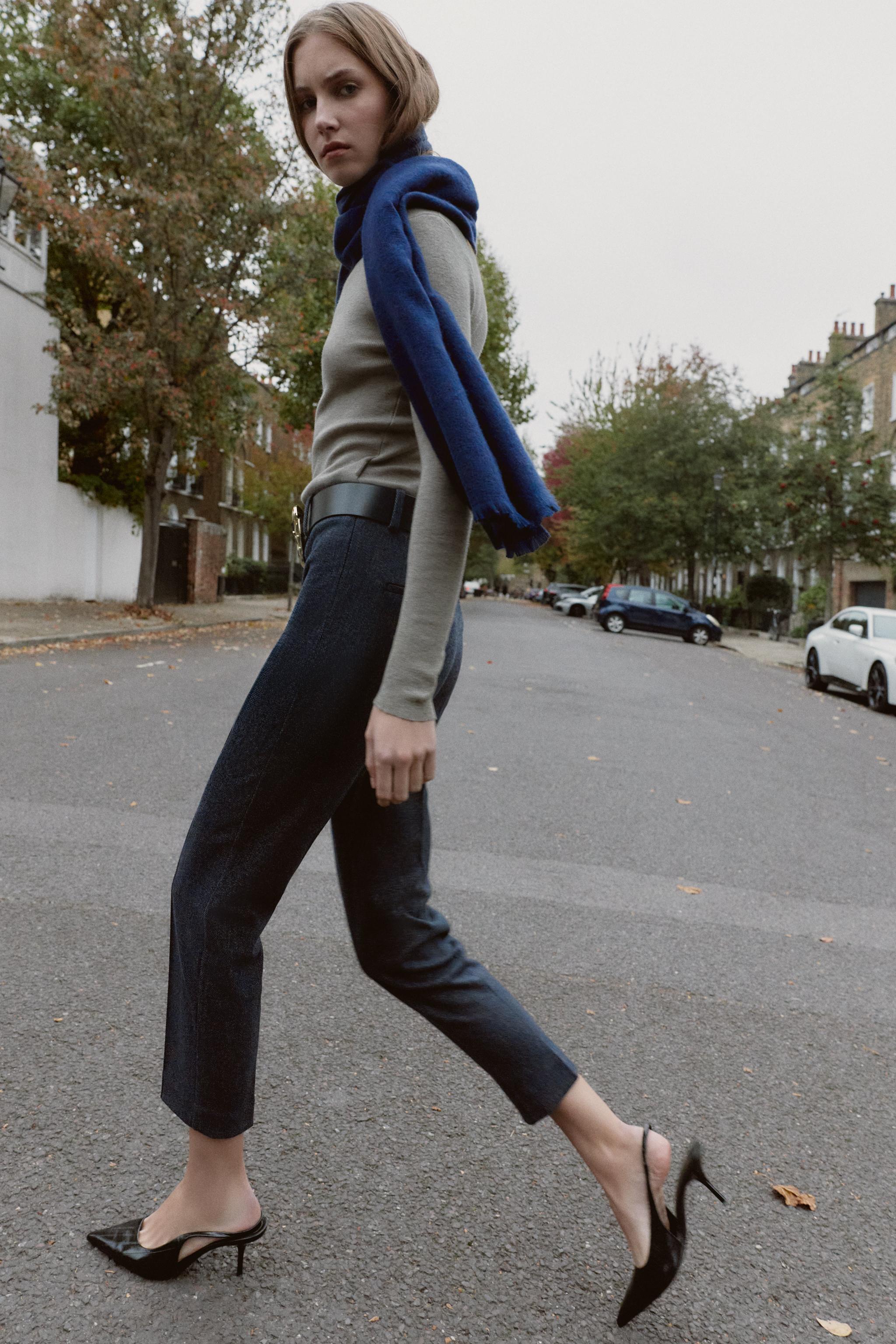 PANTALON CHEVRON AVEC CEINTURE