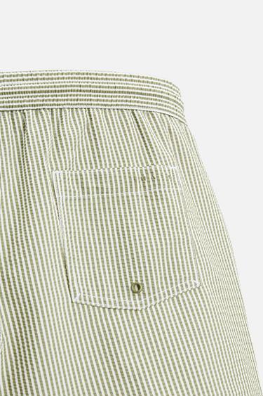Zara SEERSUCKER MEDIUM SWIMSUIT - Light khaki