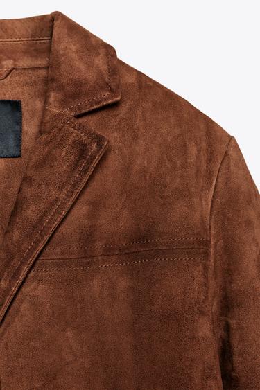 BLAZER OVERSIZE DAIM 100 % ZW COLLECTION LIMITED EDITION - Marron clair de Zara - Image 8