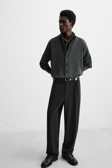 FLOWING TROUSERS WITH PLEATS - Anthracite grey by Zara - Image 6