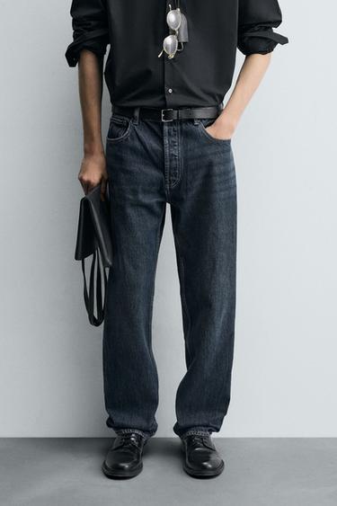 Zara 直筒版牛仔褲 - 藍色