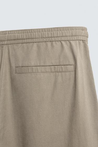 COTTON/LINEN RELAXED FIT TROUSERS - Green by Zara - Image 9